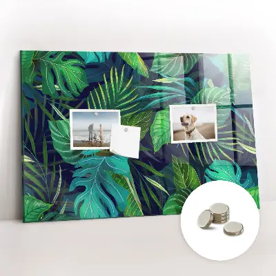 Exotic leaves magnetic glass dry erase board
