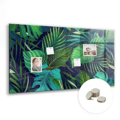 Exotic leaves magnetic glass dry erase board