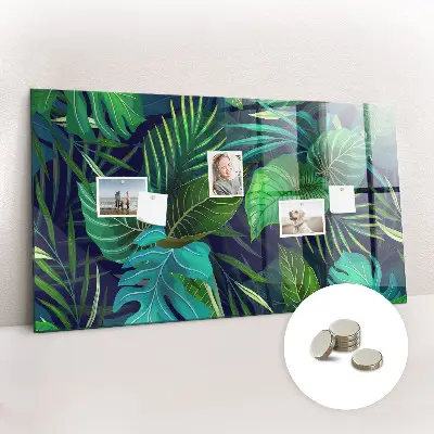 Exotic leaves magnetic glass dry erase board