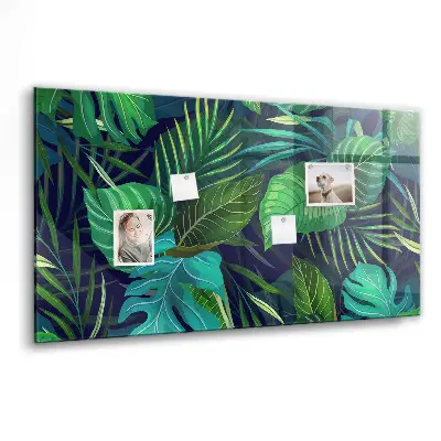 Exotic leaves magnetic glass dry erase board
