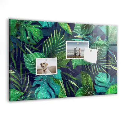 Exotic leaves magnetic glass dry erase board