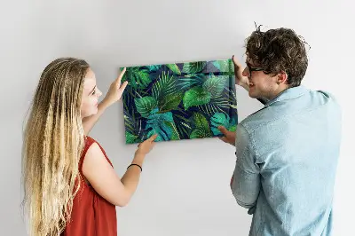 Exotic leaves magnetic glass dry erase board