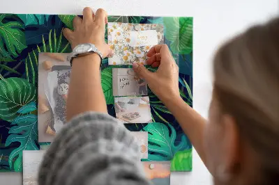 Exotic leaves magnetic glass dry erase board