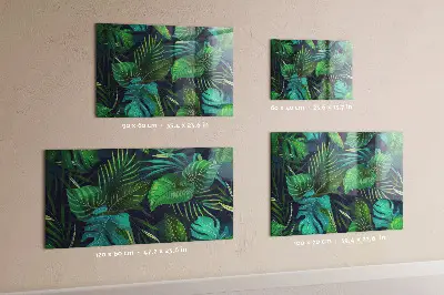 Exotic leaves magnetic glass dry erase board