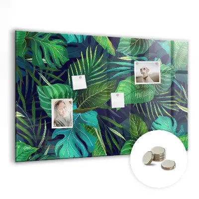 Exotic leaves magnetic glass dry erase board
