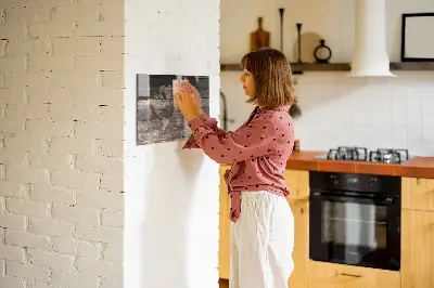 Magnetic World map wall board on wood