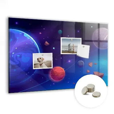 Planets and galaxy magnetic wall board