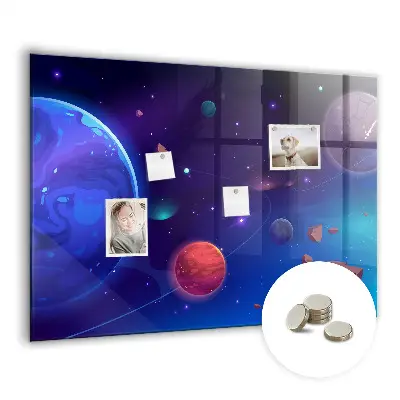 Planets and galaxy magnetic wall board