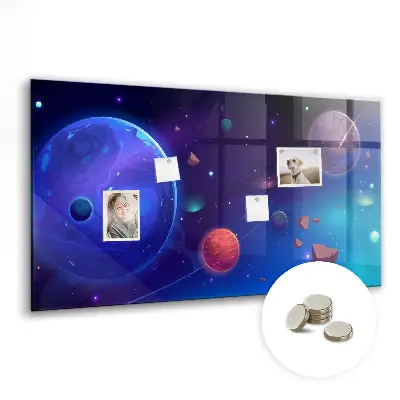 Planets and galaxy magnetic wall board