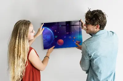 Planets and galaxy magnetic wall board