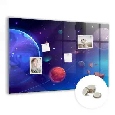 Planets and galaxy magnetic wall board