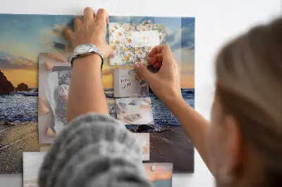 Sunset on the beach magnetic glass dry erase board