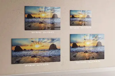 Sunset on the beach magnetic glass dry erase board