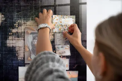 Abstract world map magnetic wall board