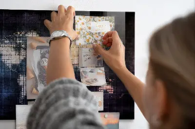 Abstract world map magnetic wall board