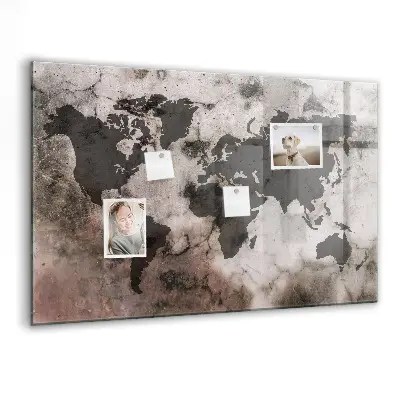 Concrete world map magnet board