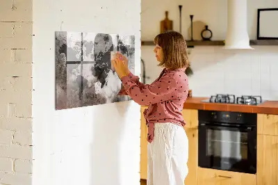 Concrete world map magnet board