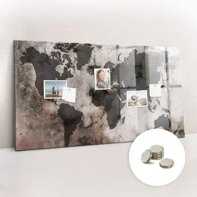 Concrete world map magnet board