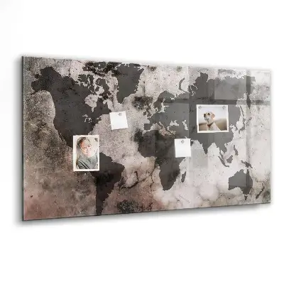 Concrete world map magnet board