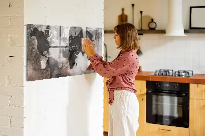 Concrete world map magnet board