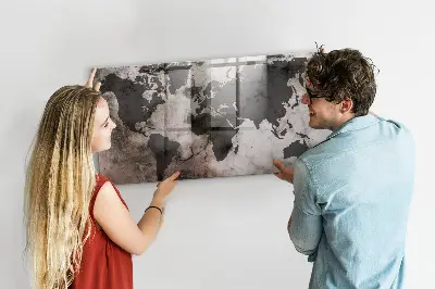 Concrete world map magnet board