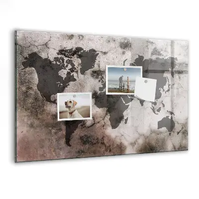 Concrete world map magnet board