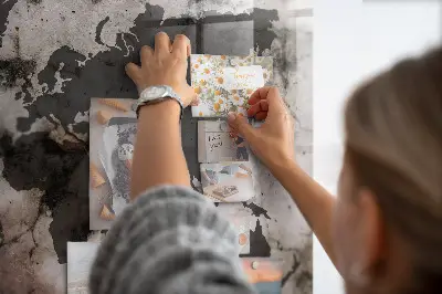 Concrete world map magnet board