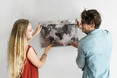 Concrete world map magnet board
