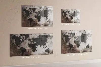 Concrete world map magnet board