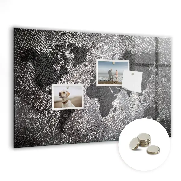 Magnetic Concrete World Map Wall Board