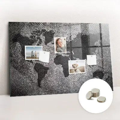 Magnetic Concrete World Map Wall Board