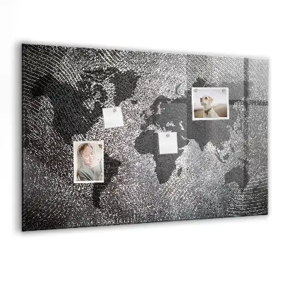Magnetic Concrete World Map Wall Board