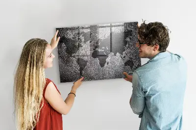 Magnetic Concrete World Map Wall Board