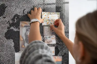Magnetic Concrete World Map Wall Board