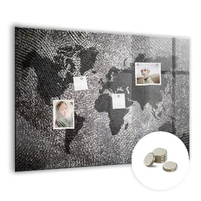 Magnetic Concrete World Map Wall Board