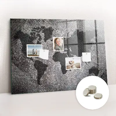 Magnetic Concrete World Map Wall Board