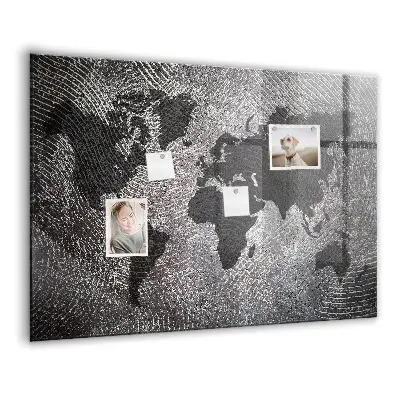 Magnetic Concrete World Map Wall Board
