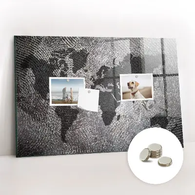 Magnetic Concrete World Map Wall Board