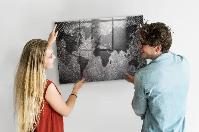 Magnetic Concrete World Map Wall Board