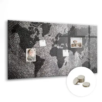 Magnetic Concrete World Map Wall Board