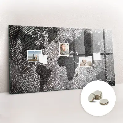 Magnetic Concrete World Map Wall Board