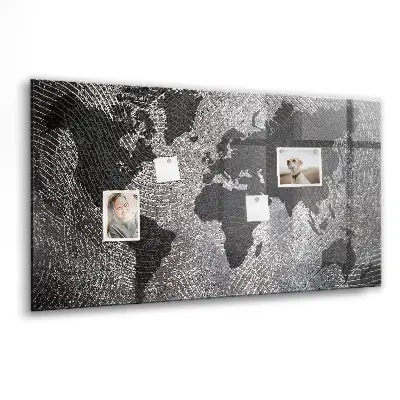 Magnetic Concrete World Map Wall Board