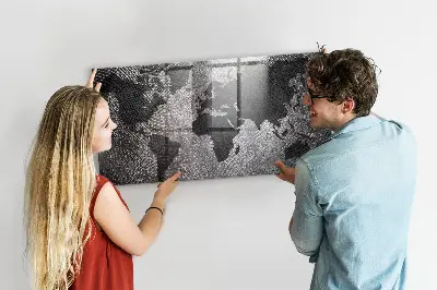 Magnetic Concrete World Map Wall Board
