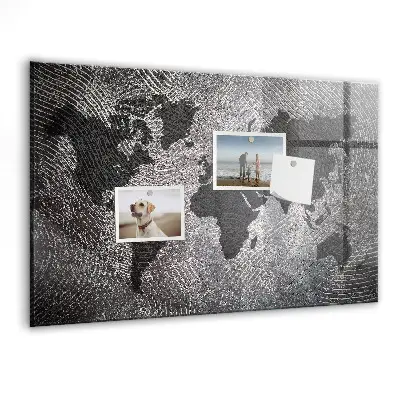 Magnetic Concrete World Map Wall Board