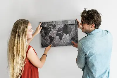 Magnetic Concrete World Map Wall Board