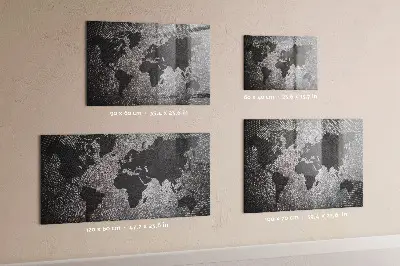 Magnetic Concrete World Map Wall Board