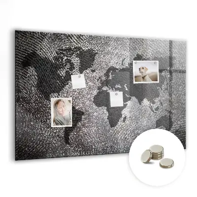 Magnetic Concrete World Map Wall Board