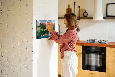 Lake landscape magnet board