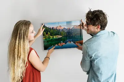 Lake landscape magnet board