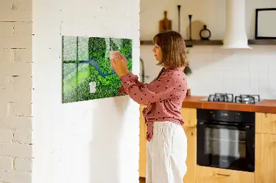 River in the forest magnetic board